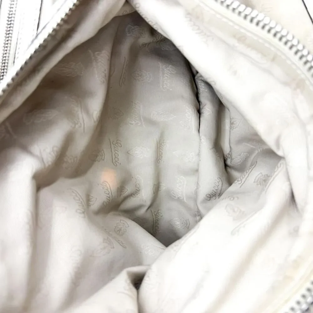 Gucci GG Canvas Bamboo Tote Bag White